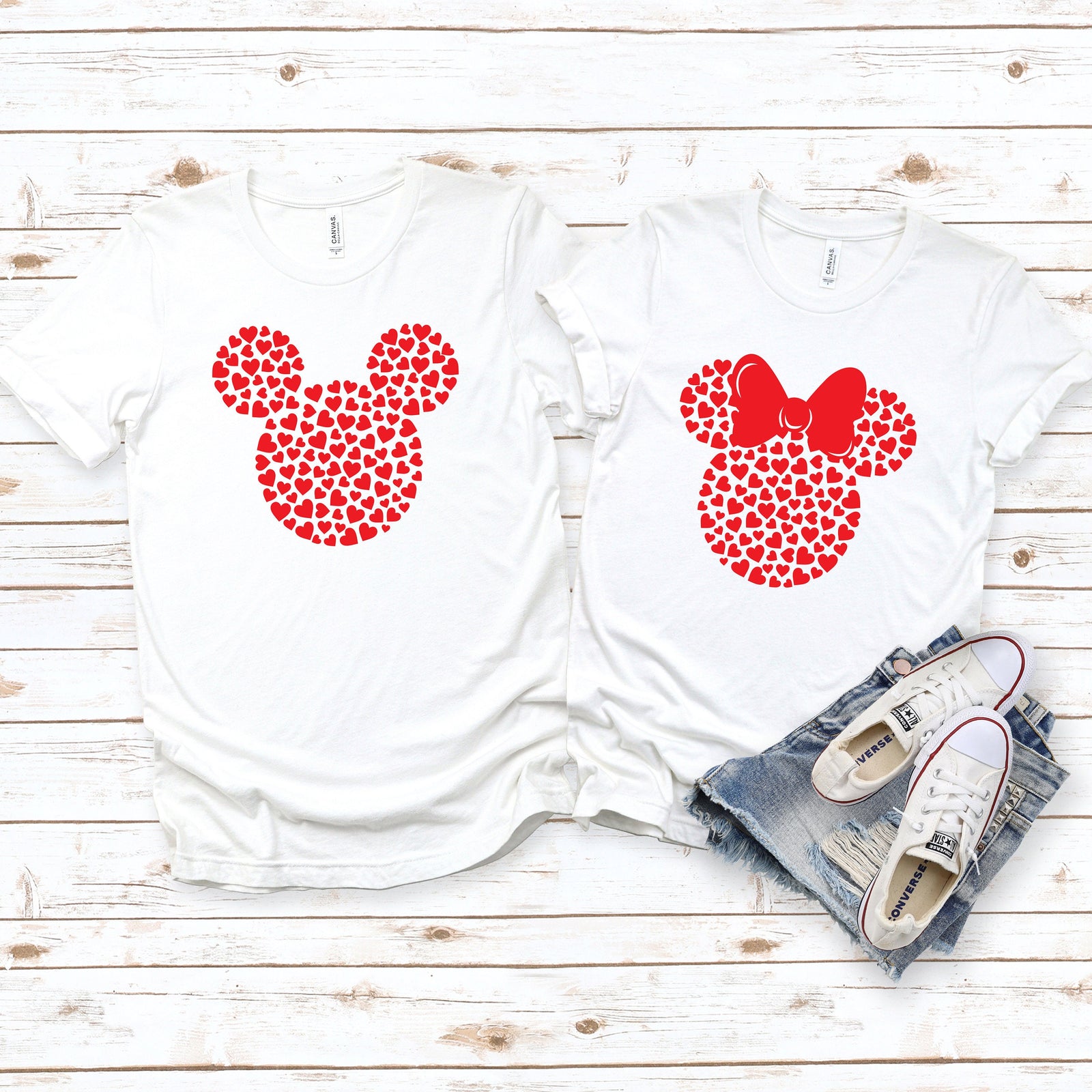 Minnie and Mickey Matching Shirts - Disney Couples - Valentines Day - Hearts
