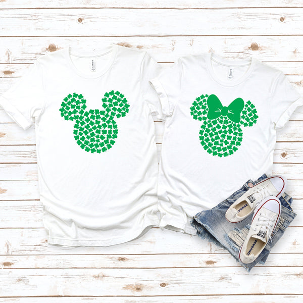 St. Patrick's Day Minnie and Mickey Mouse Couples Shirts