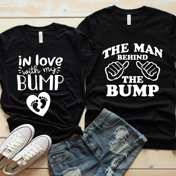 In Love with My Bump Couples Matching T Shirts Set