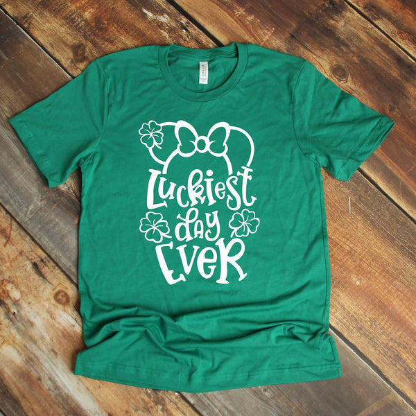 Luckiest Day Ever Minnie Mouse T Shirt for St. Patrick's Day
