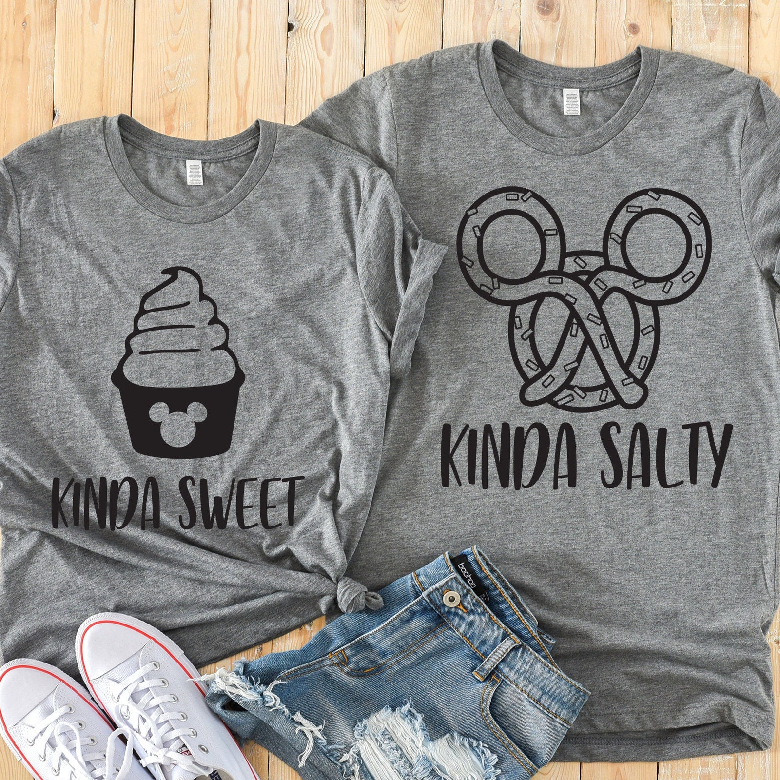 Kinda Salty Kinda Sweet Matching Disney Shirts - Disney Couples Shirt - Minnie and Mickey Couple Shirt - Food and Wine