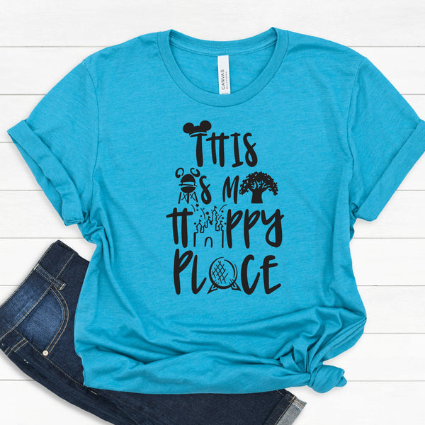 This is My Happy Place Adult T Shirt for Disney Lovers