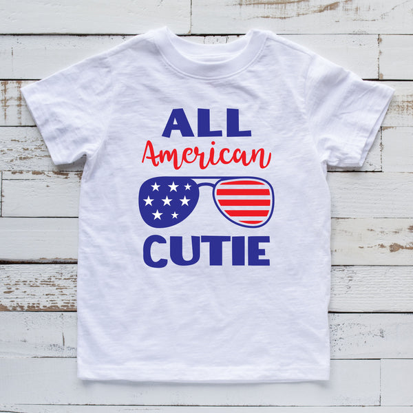 All American Cutie - Youth Fourth Of July Shirt Comfortably Stylish
