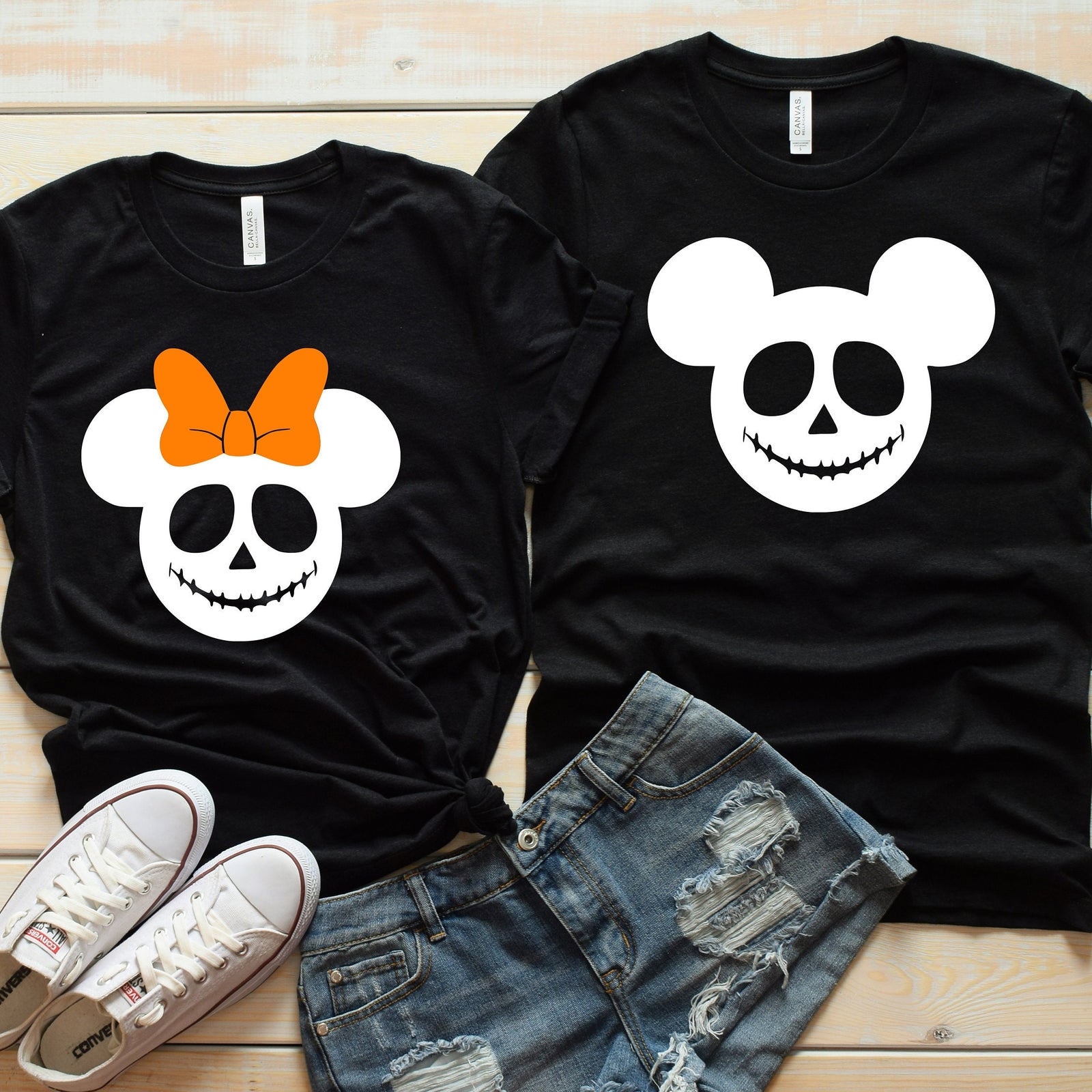 Nightmare Before Christmas Minnie and Mickey Shirts - Disney Couples - Matching Shirts