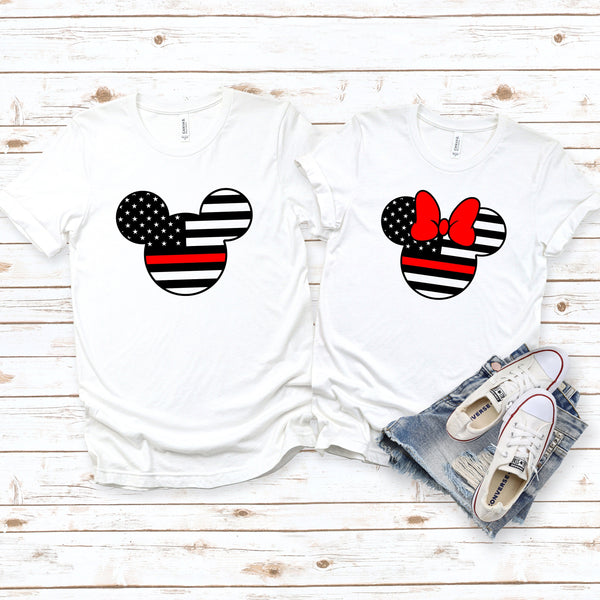 Minnie and Mickey Firefighter Shirts for Couples Adventure