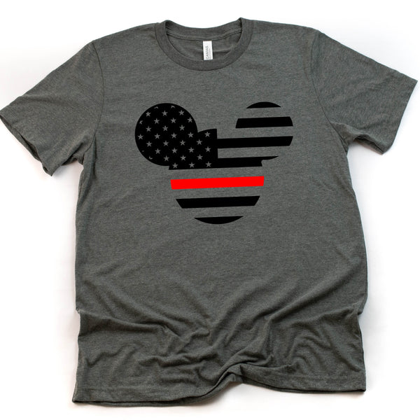 Mickey Fire Fighter Red Line Unisex T-Shirt for Disney Trips