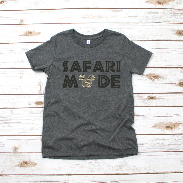 Safari Mode Mickey Mouse Youth T Shirt for Adventurous Kids