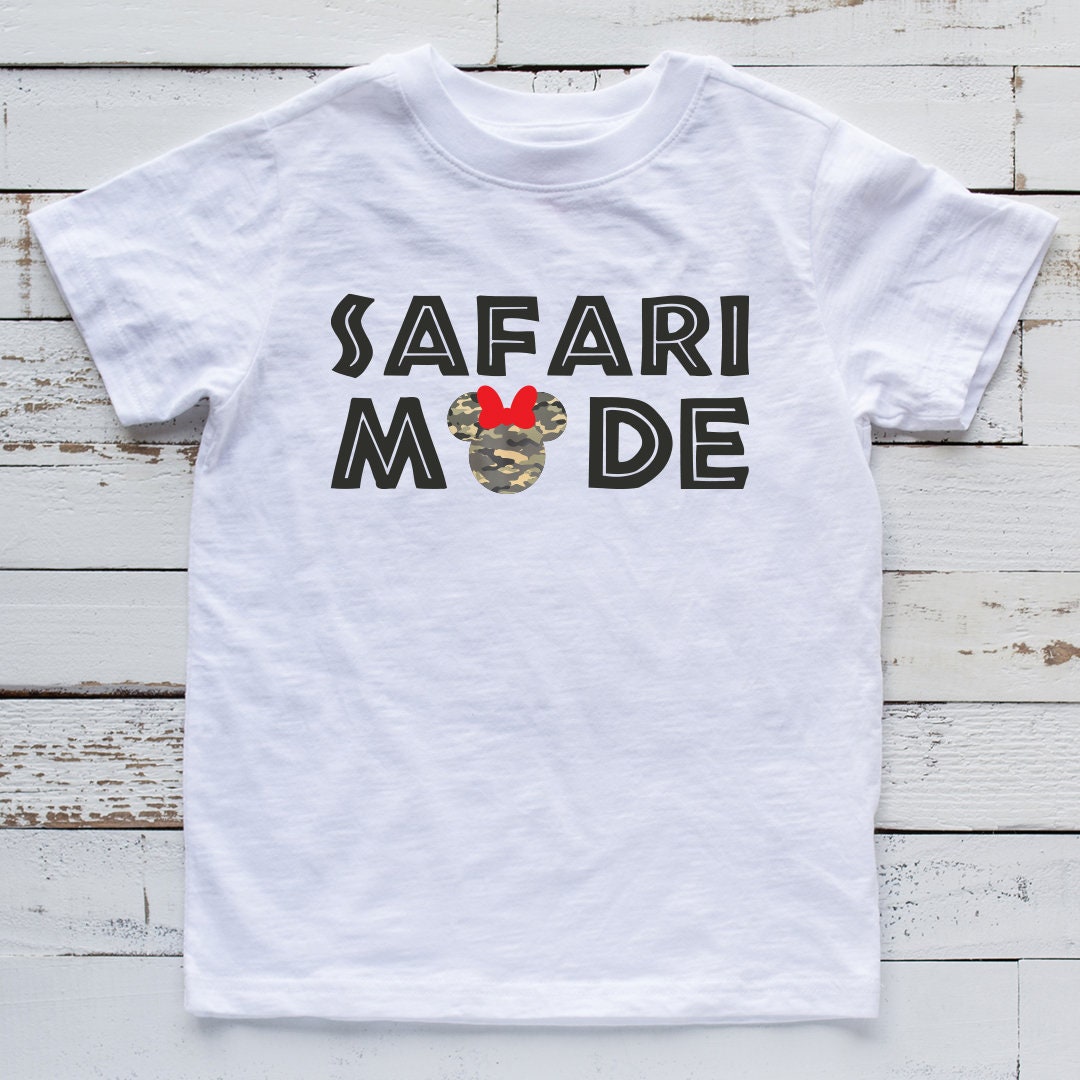 Safari Mode Minnie Mouse  - Animal Kingdom Minnie Mouse Youth T Shirt - Disney Kids Safari T Shirts