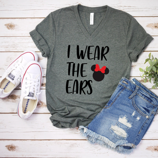 I Wear the Ears Minnie Mouse Adult T Shirt for Fun Trips