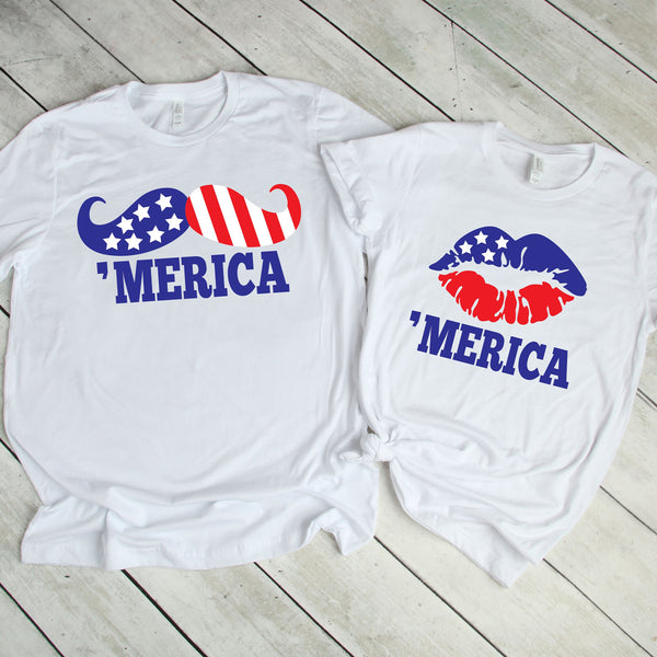 Fourth Of July Couples T Shirts - Fun Patriotic Style