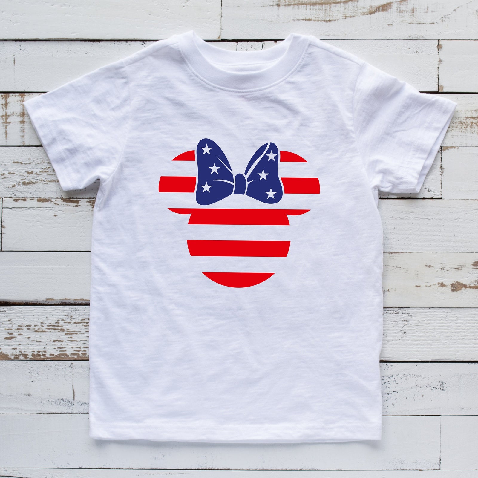 Minnie Mouse - Youth Fourth Of July Shirt - Memorial Day - Red White and Blue