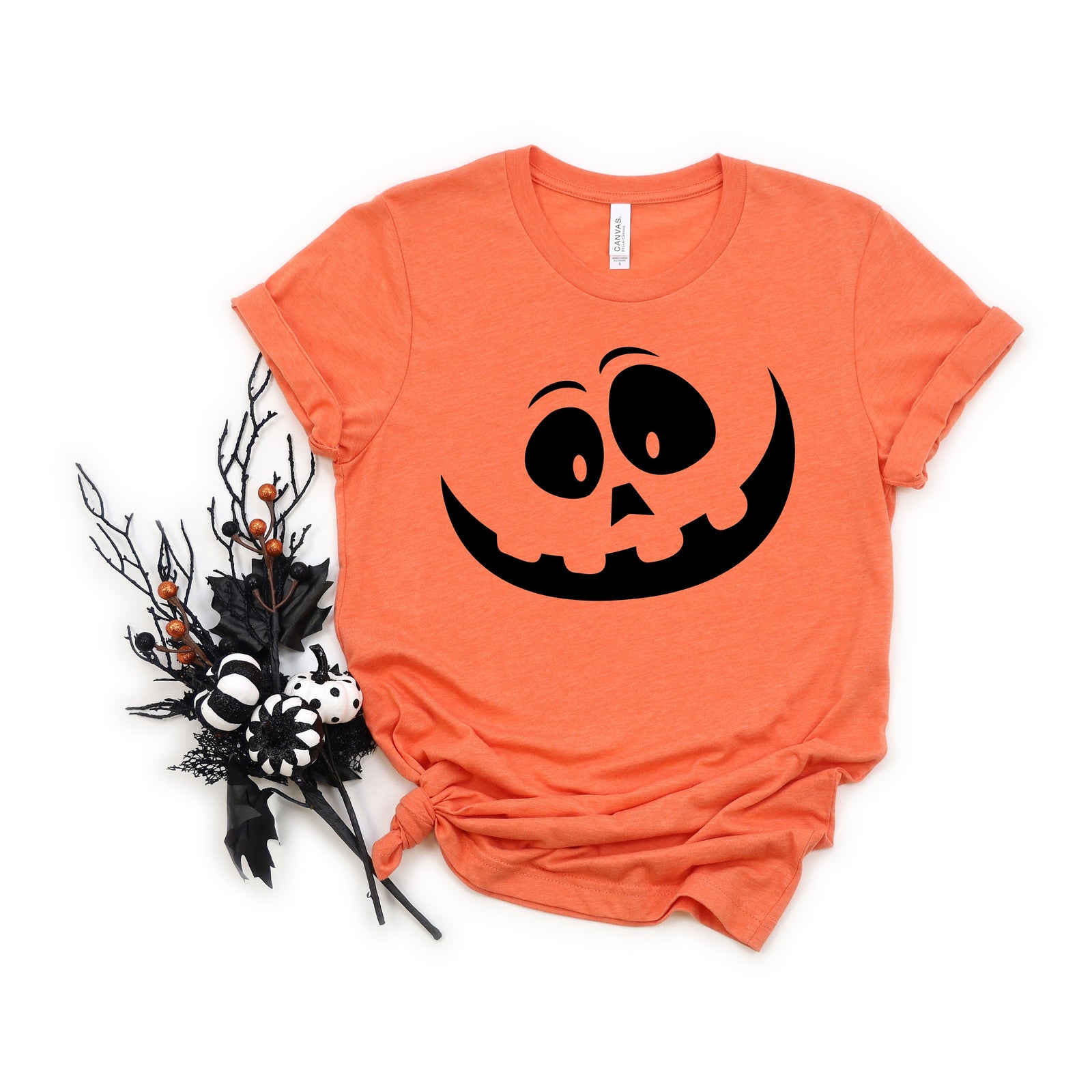 Smiling Pumpkin - Happy Halloween Adult T Shirt - Halloween - Office - School - Funny T Shirt