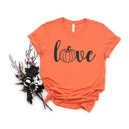 Pumpkin Love Adult T Shirt for Fun Halloween Fashion