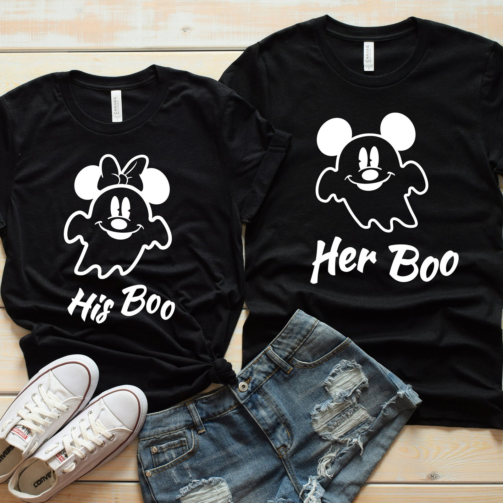 Halloween Minnie and Mickey Shirts - Disney Couples - Matching Shirts - Her Boo and His Boo