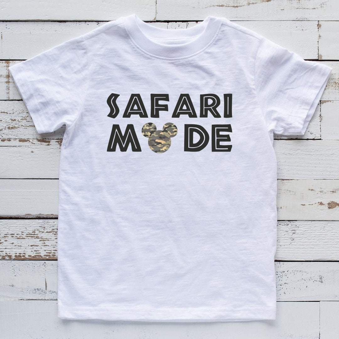 Safari Mode Mickey Mouse  - Animal Kingdom Mickey Mouse Youth T Shirt - Disney Kids Safari T Shirts