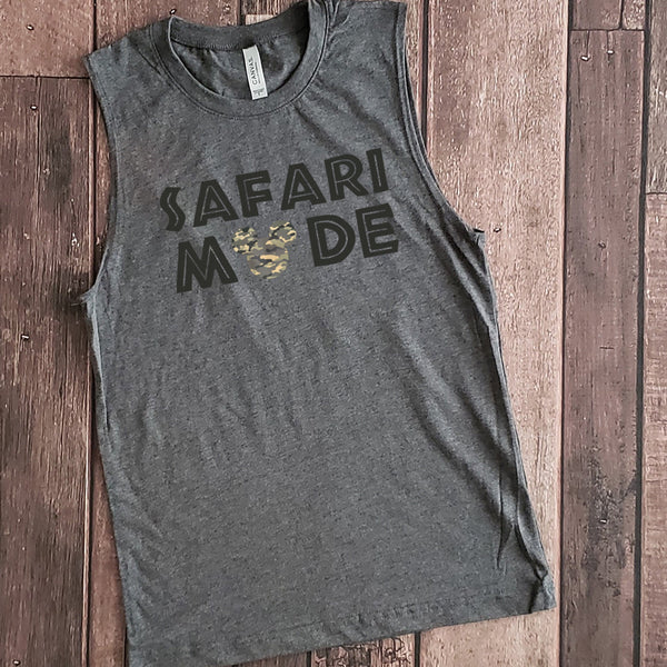 Safari Mode Mickey Mouse Muscle Tank Top for Comfort