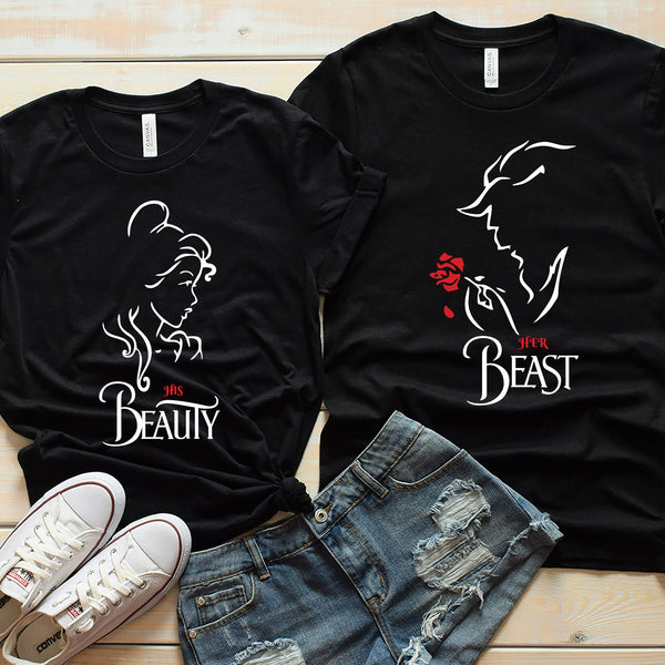 Her Beast His Beauty Disney Couple Shirt for Lovebirds