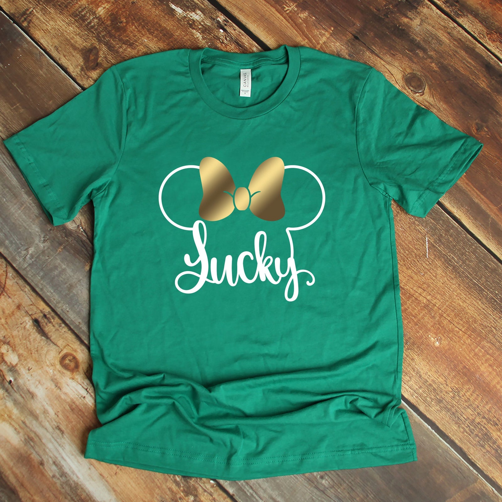 St. Patrick's Day Minnie Mouse T Shirt- Disney - Lucky Minnie Mouse Shirt- Mickey Ears Silhouette