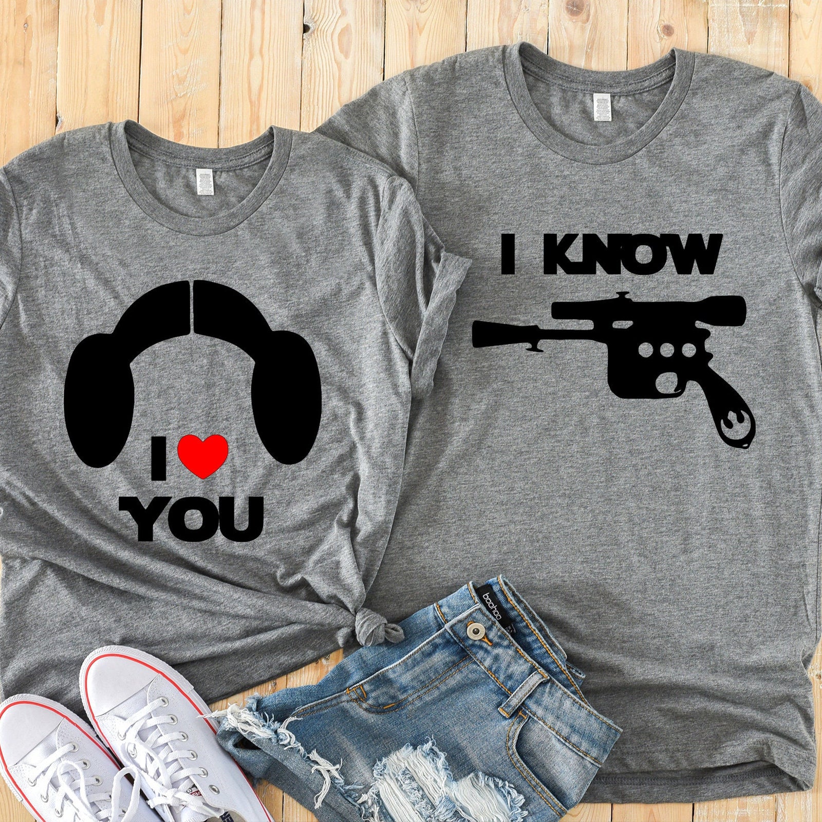 Star Wars  - I Love You - I Know - Princess Leia - Adult Shirts - Disney Couples Matching Shirts