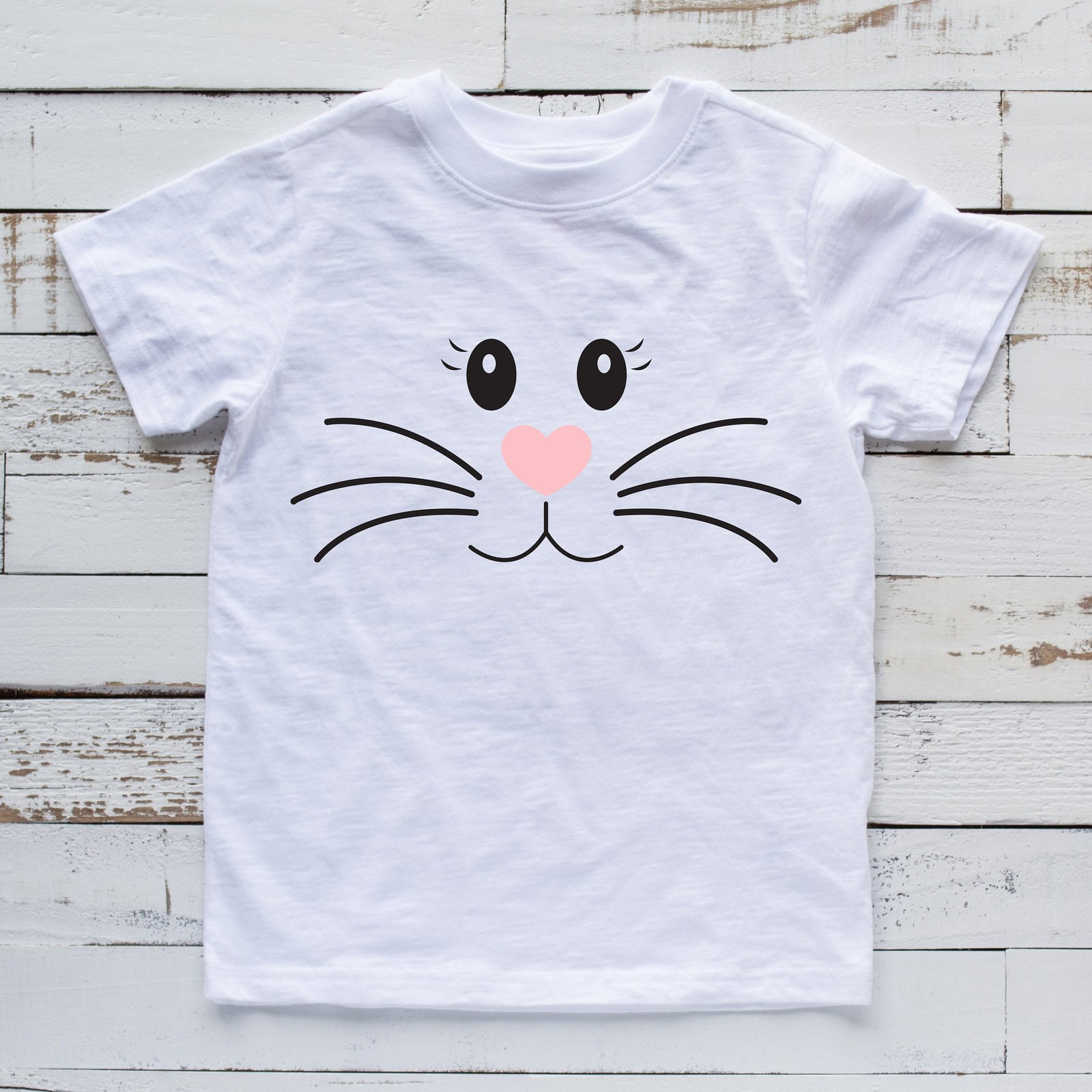 Cute Bunny Shirt - Kids Easter Shirt - Cute Rabbit Shirt - Bunny Face with Whiskers - Custom Boy or Girl