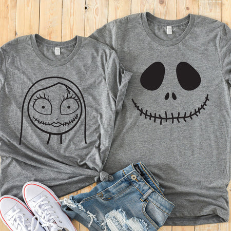 Nightmare Before Christmas Jack and Sally Matching Shirts