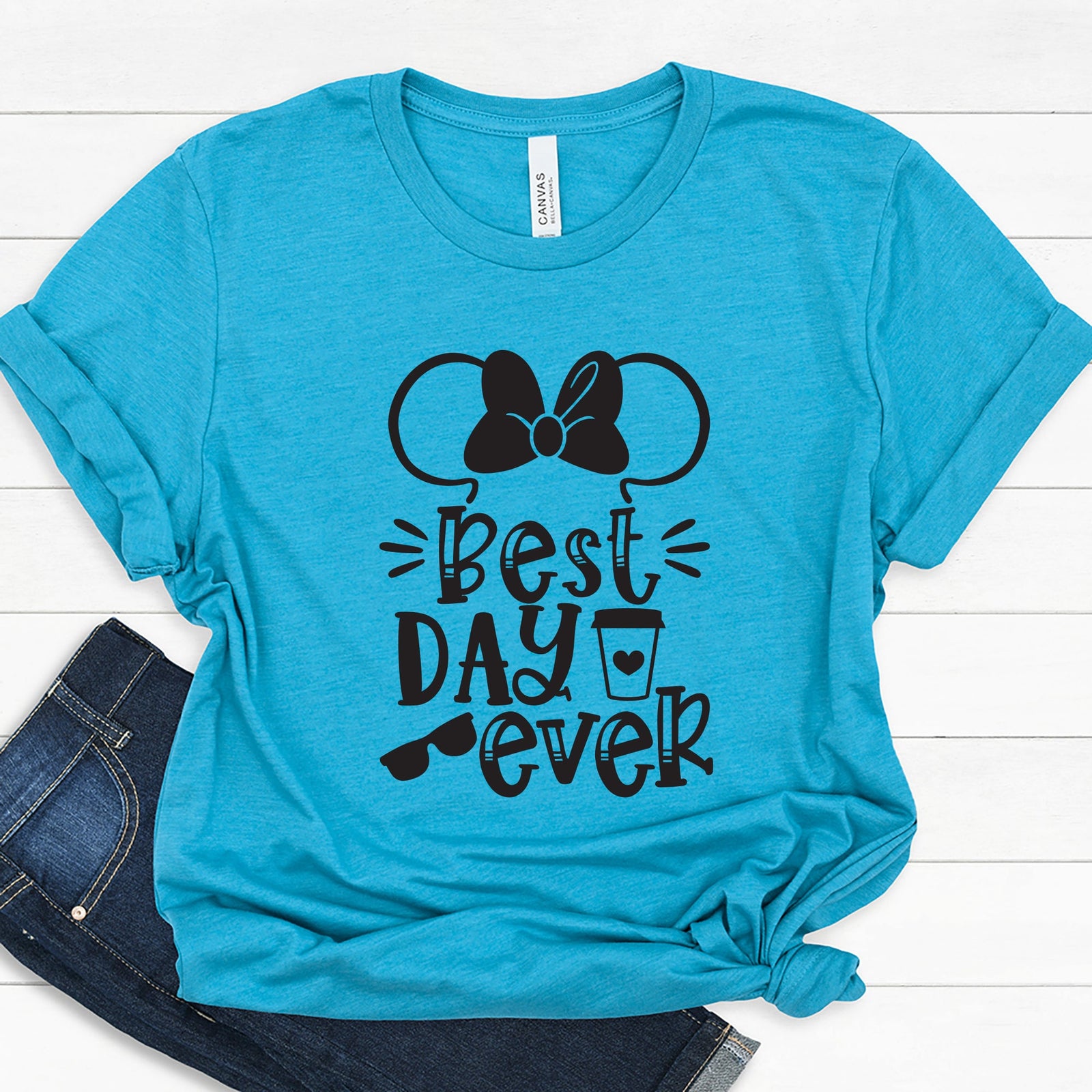 Best Day Ever Minnie Mouse Adult T Shirt- Disney Friends Matching Shirts - Coffee Lover