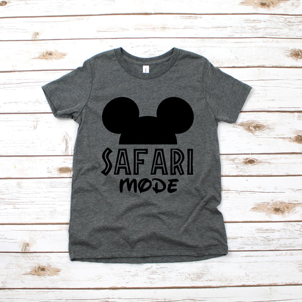 Safari Mode Mickey Mouse Youth T Shirt for Adventurers