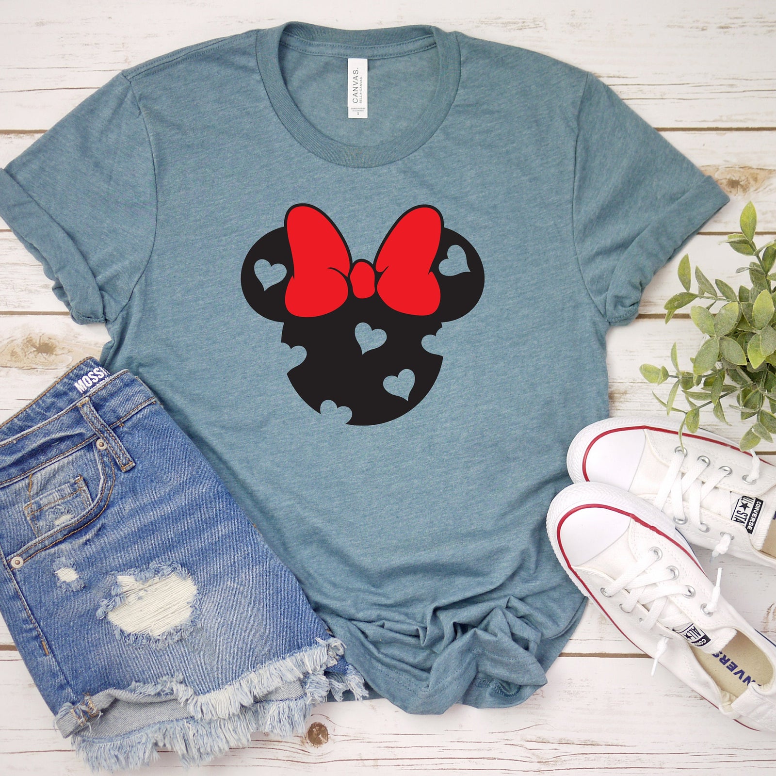 Minnie Mouse Adult T shirt -Minnie Hearts - Disney Trip Matching Shirts- Cute Minnie Shirt - Valentines Minnie - Heart Cut outs
