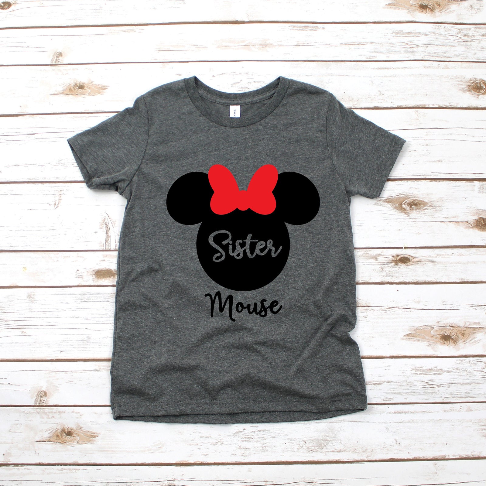 Sister Mouse Minnie Kids T Shirt - Infant Toddler Youth Minnie Shirt - Disney Kids Shirts - Family Matching