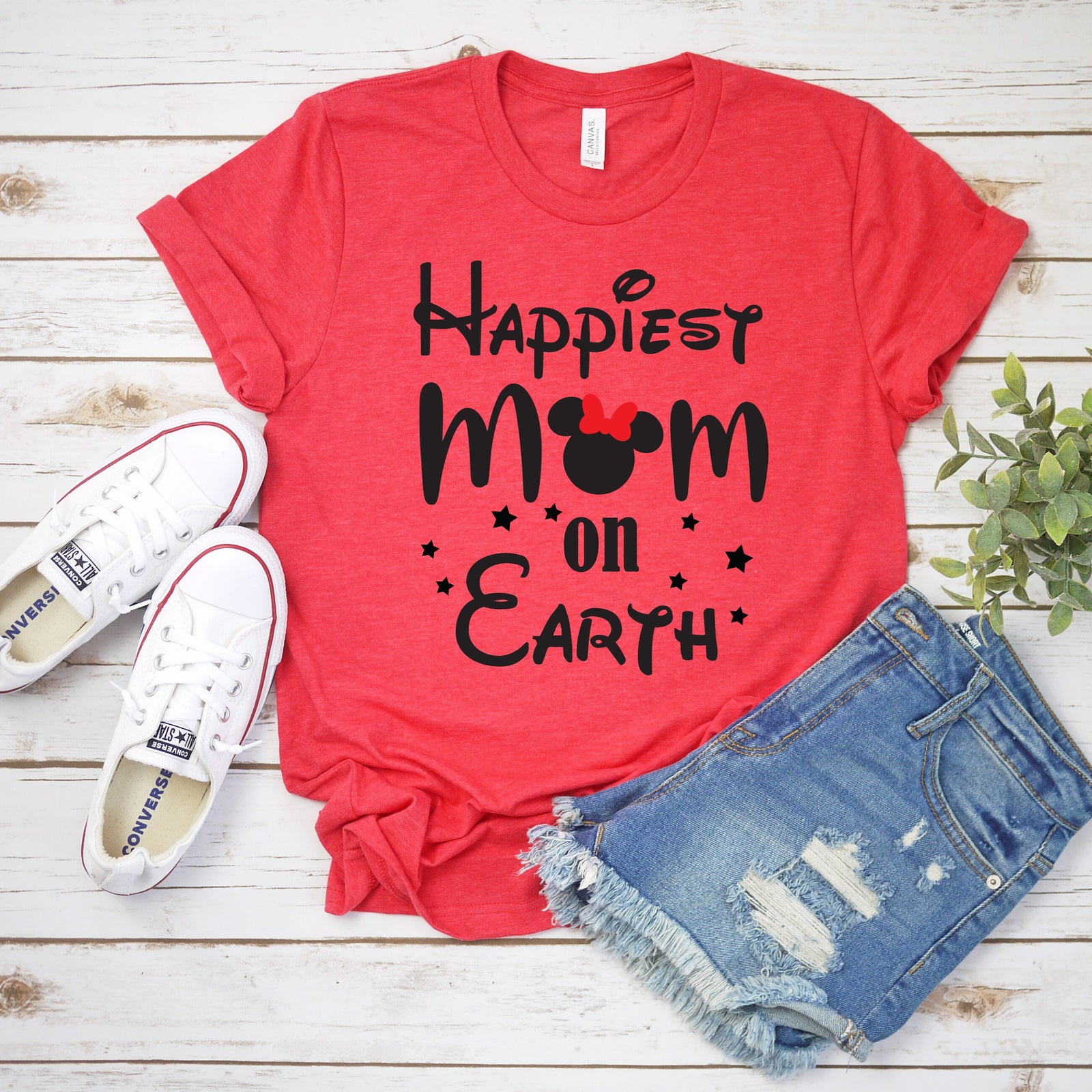 Happiest Mom on Earth Minnie Mouse Adult T Shirt- Disney Bound - Fun Family Shirts
