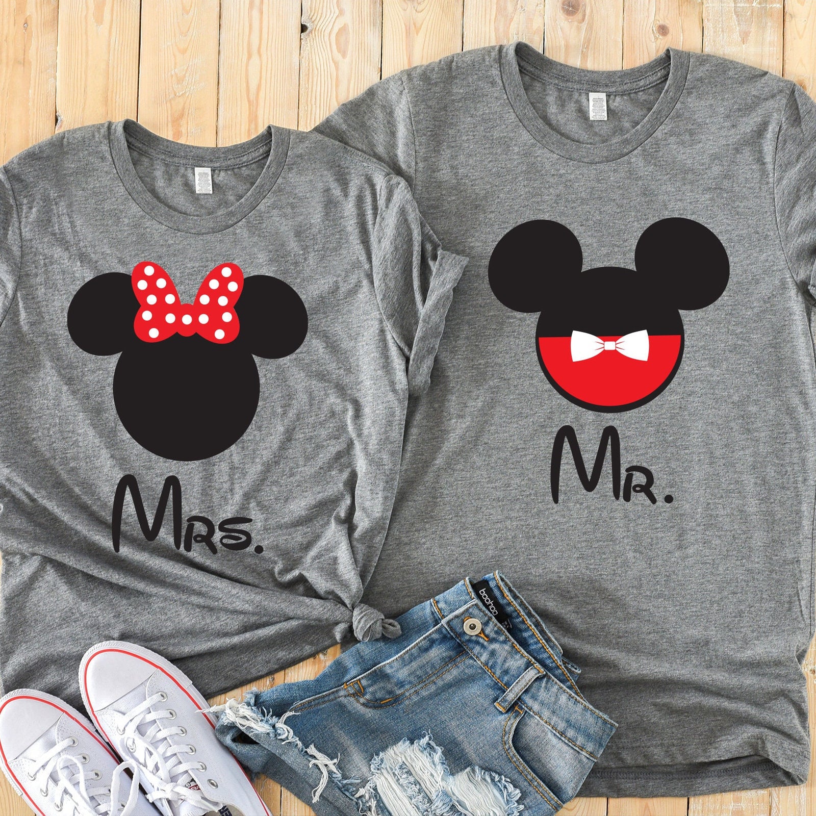 Mr. and Mrs. Minnie and Mickey Mouse Matching Disney Shirts - Disney Couples - Honeymoon - Anniversary