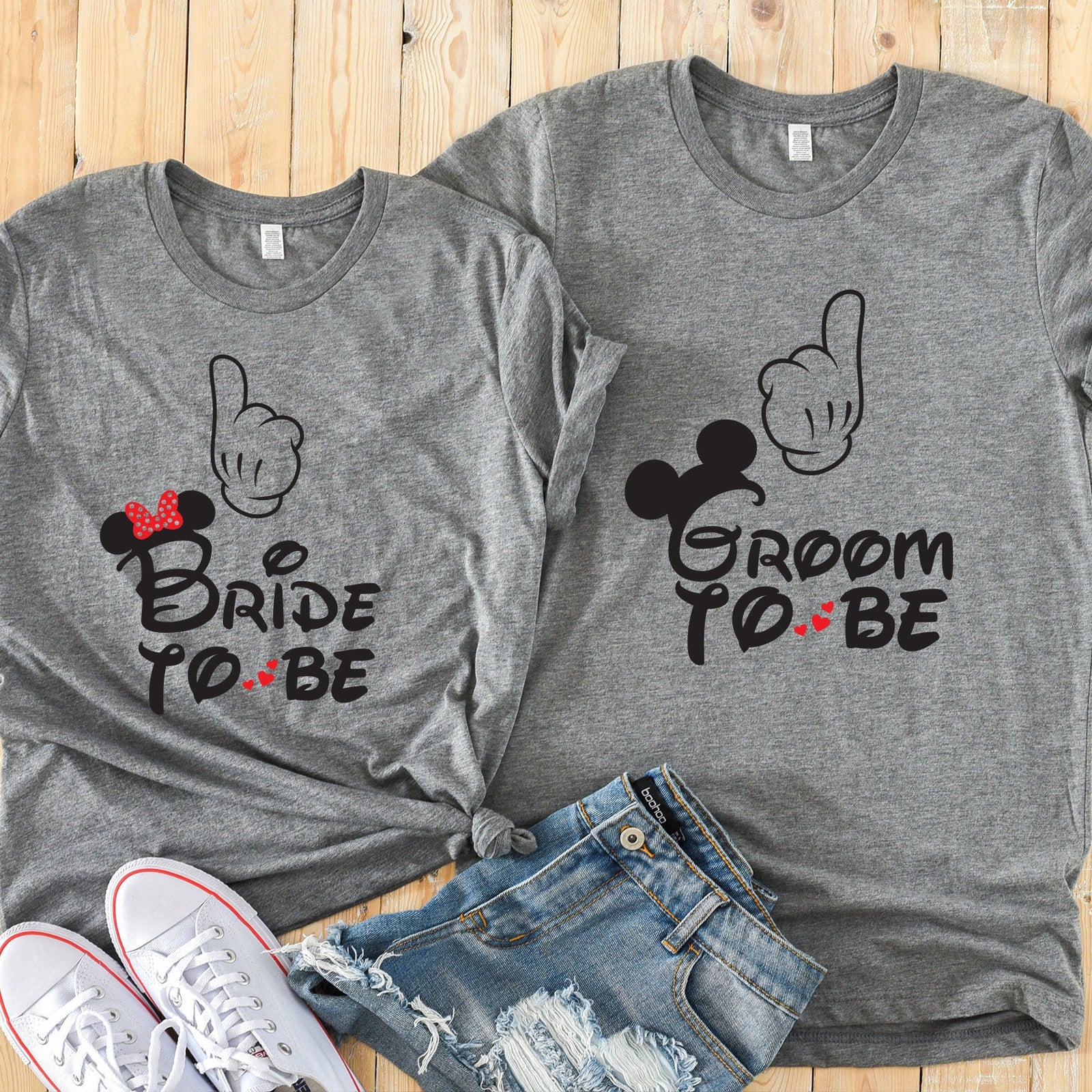 Bride to Be and Groom to Be Unisex Adult Shirts - Disney Couples Shirt - Cute Disney Matching Shirts - Minnie Mickey Couple Shirt