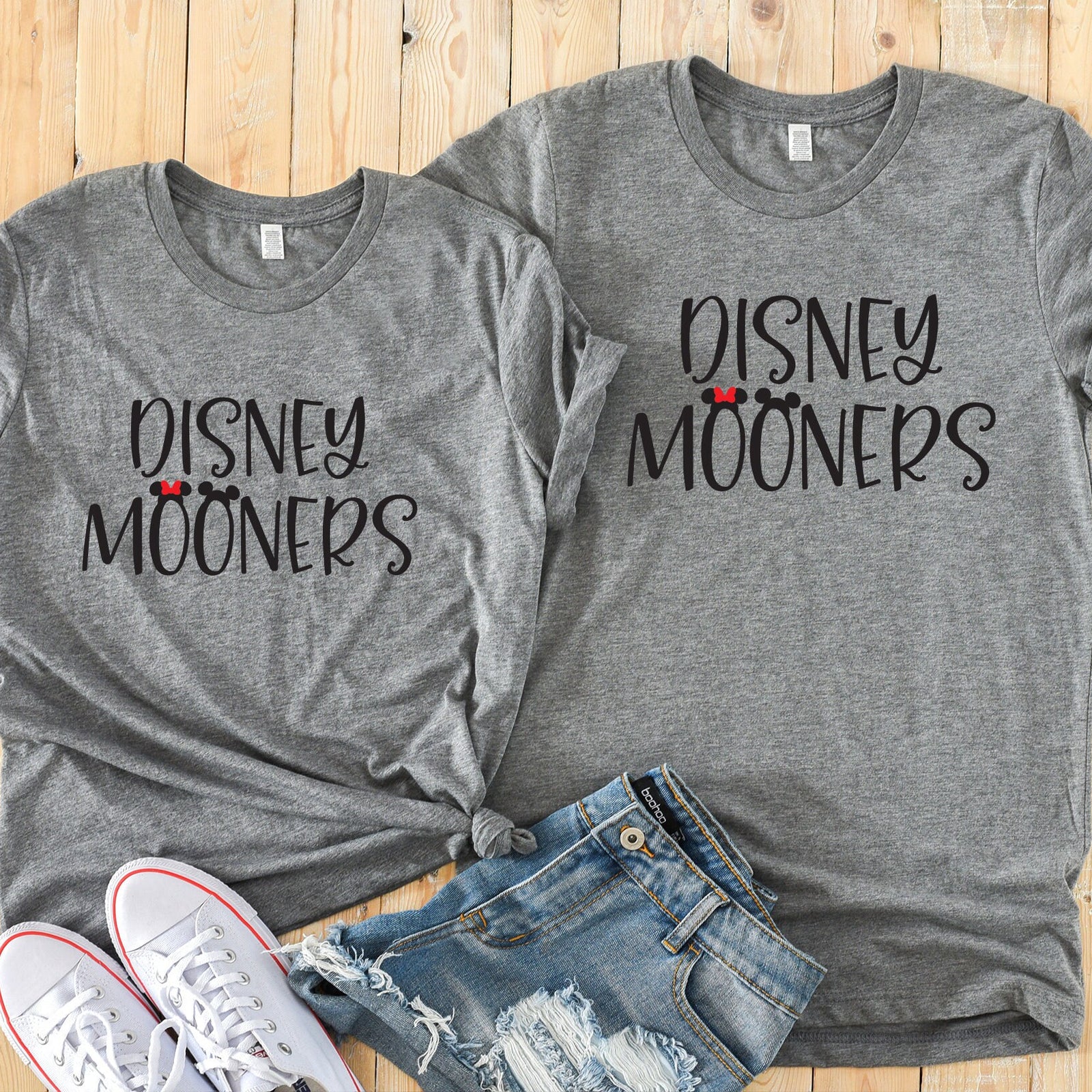 Disney Mooners  - Just Married - Disney Couples Matching Unisex T Shirts - Mickey and Minnie -Custom Anniversary