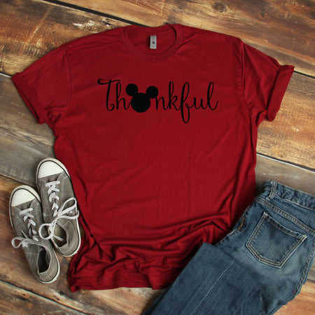 Thankful Mickey Mouse Adult Unisex T Shirt for Thanksgiving