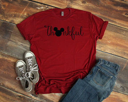 Thankful Mickey Mouse Adult Unisex T Shirt for Thanksgiving