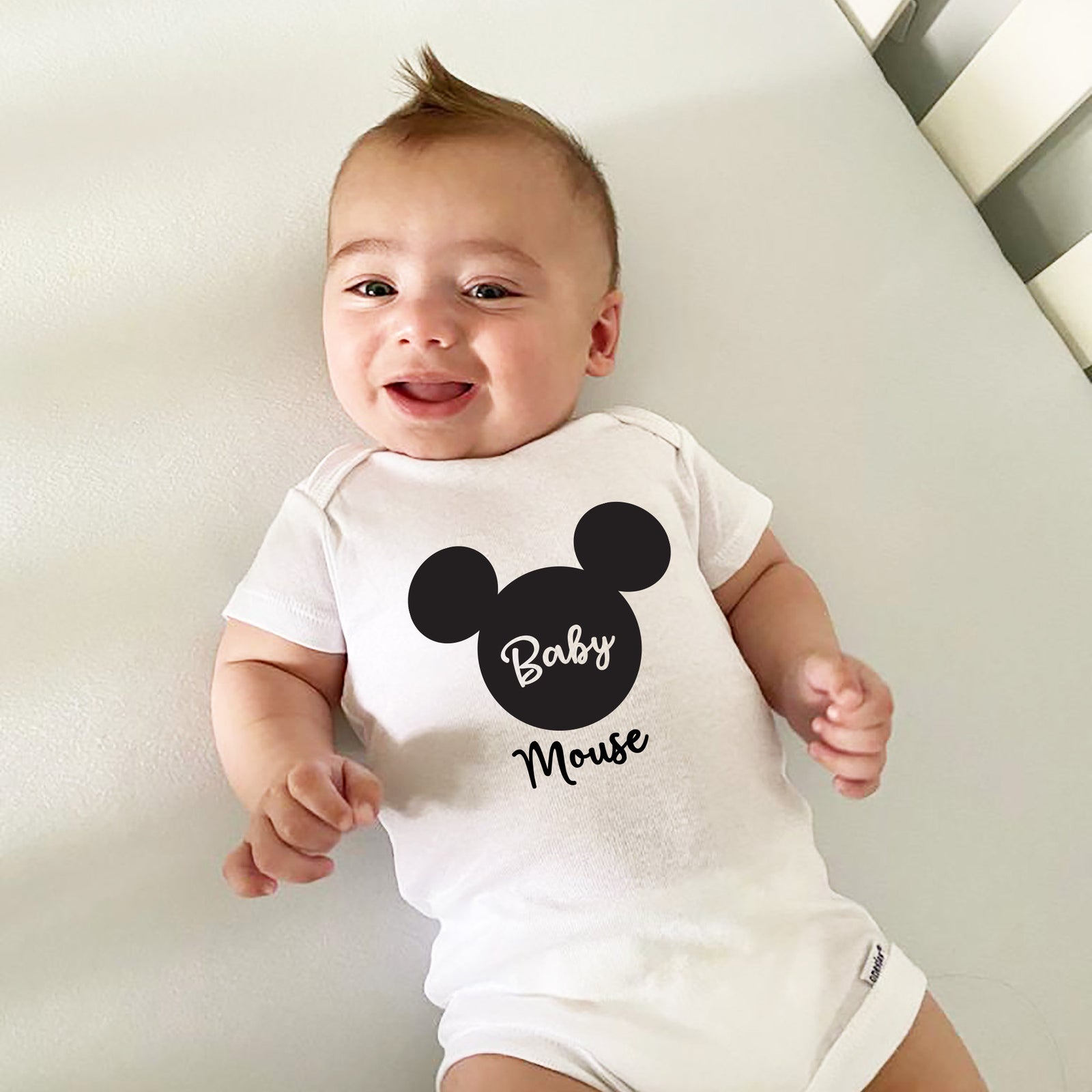 Baby Mickey Mouse -  Infant Onesie - First Time Visit - Family Matching T Shirts