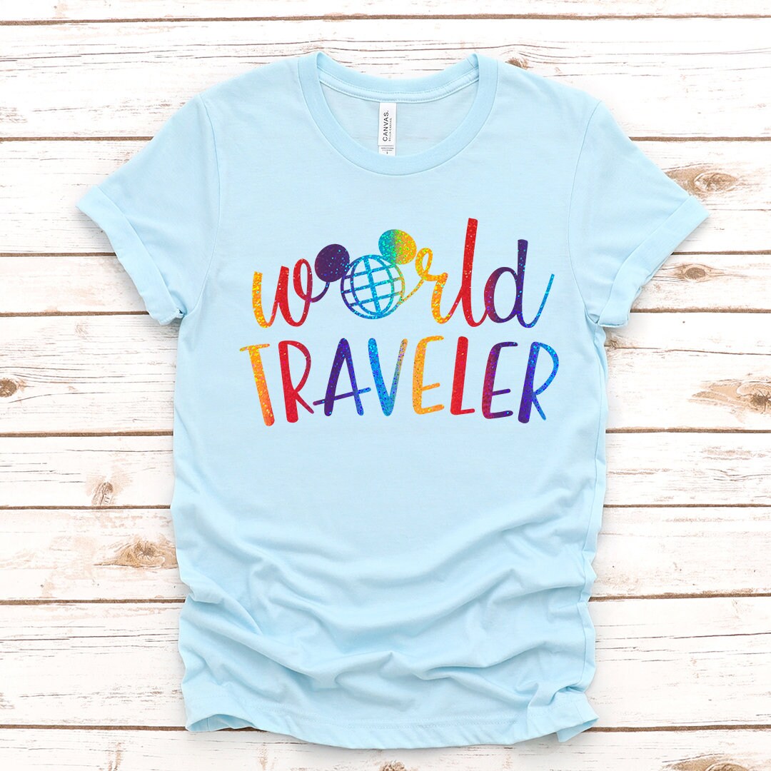 Epcot T Shirt - Disney World Traveler T-shirt - Epcot World Showcase  T Shirt - Rainbow Glitter