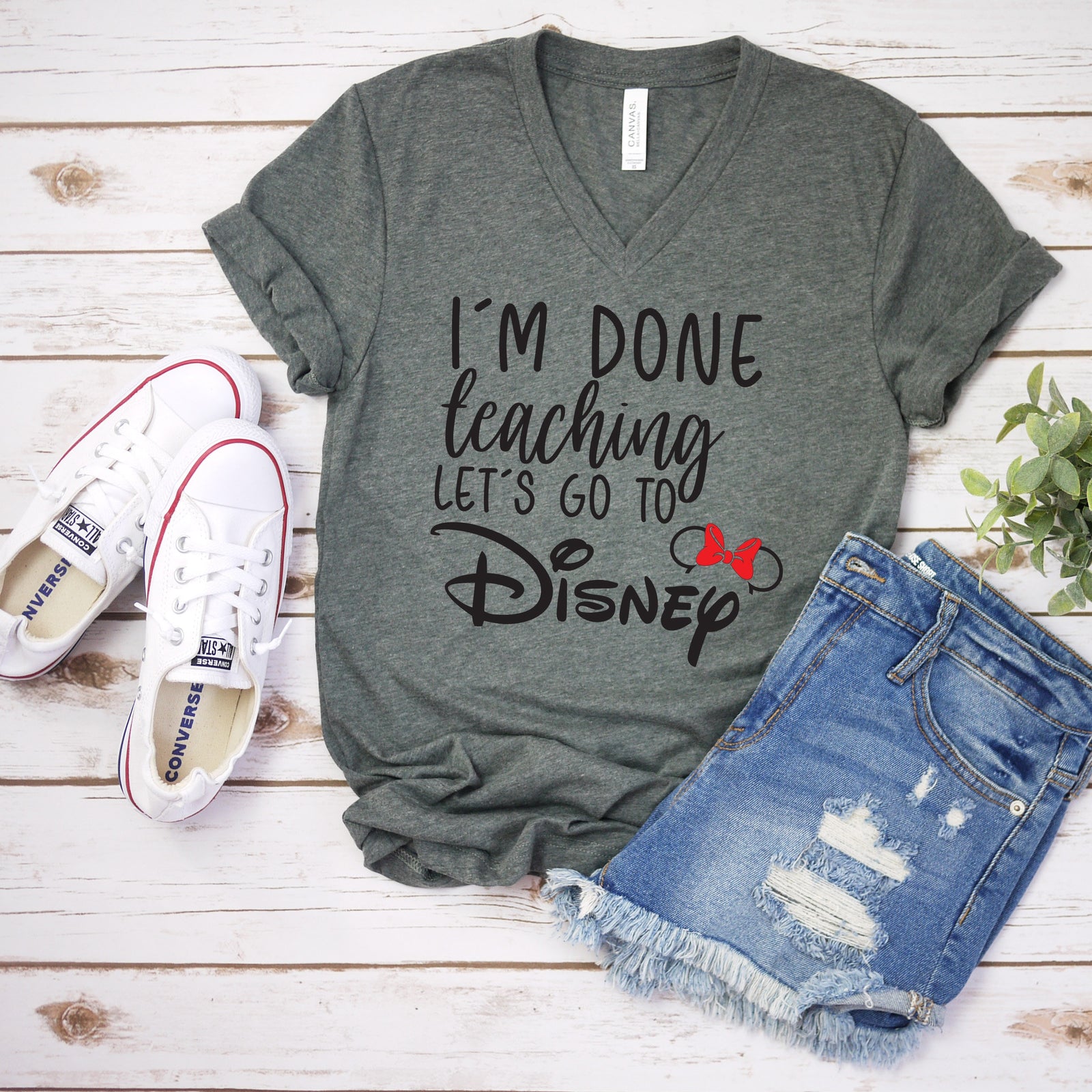 I'm Done Teaching Let's Go to Disney Minnie Mouse T Shirt - Disney Trip Matching Shirts - Disney School Friends