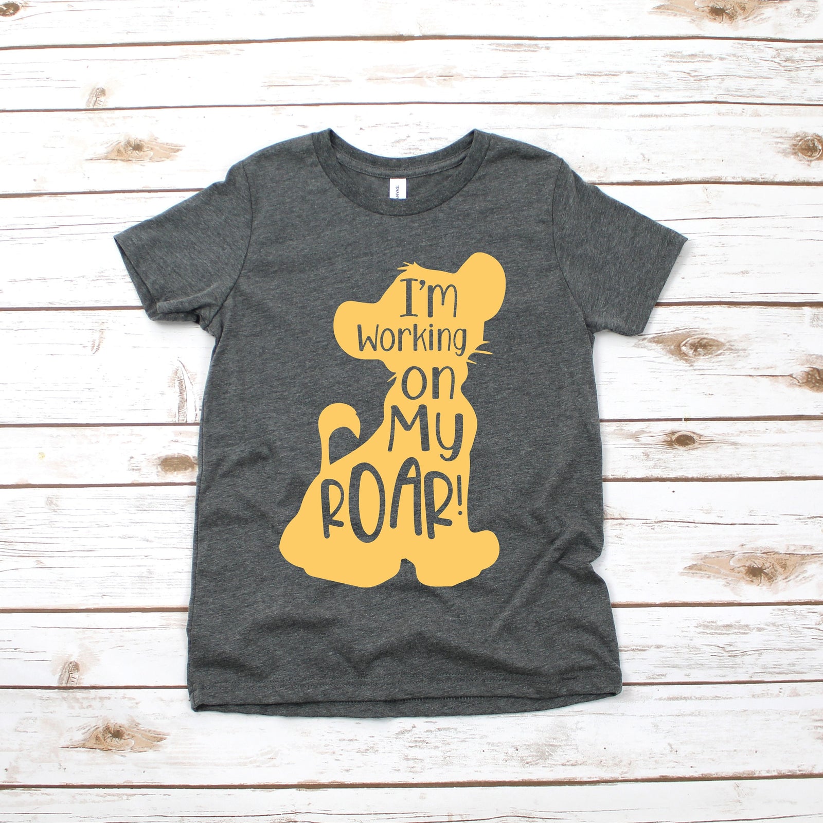 I'm Working on My Roar - Infant Toddler or Youth T Shirt - Disney Kids Lion King Simba Graphic T Shirt