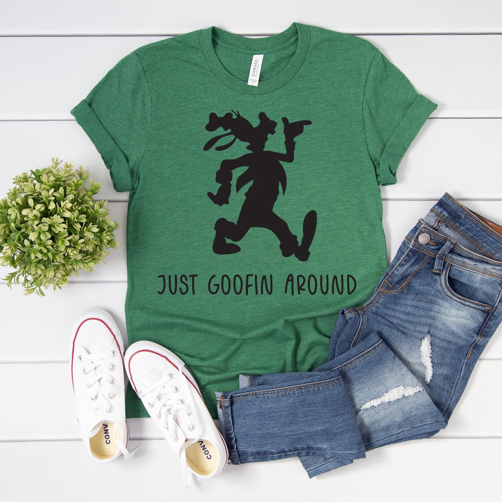 Just Goofin Around Goofy Adult Unisex T Shirt - Family Matching Shirts - Disney Characters