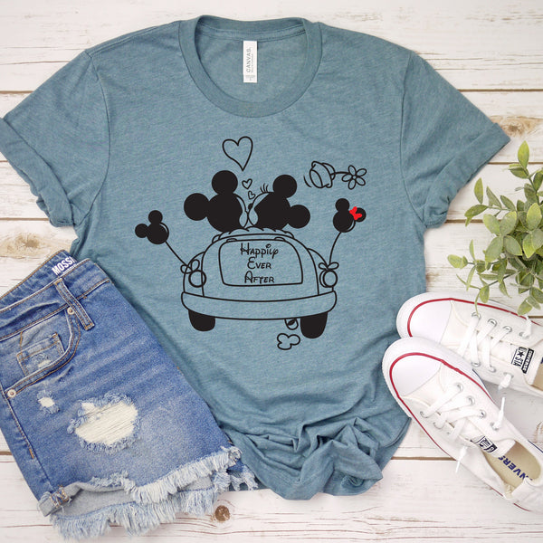 Happily Ever After Just Married Mickey and Minnie Shirts