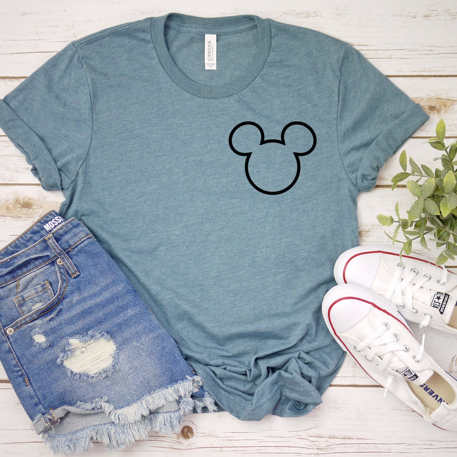 Pocket Size Mickey Outline Adult Unisex T shirt - Disney Trip Matching Shirts - Mickey Mouse T Shirt