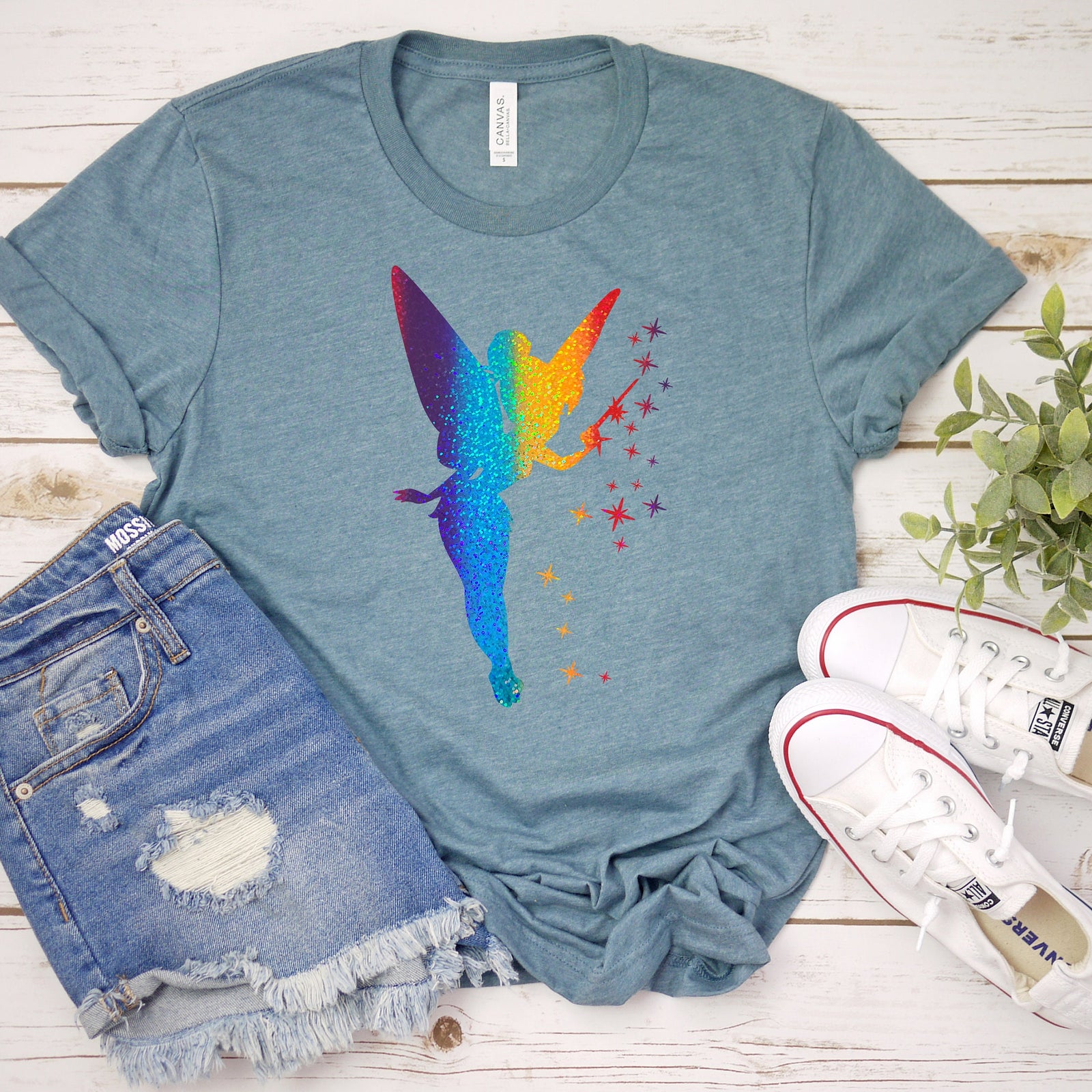 Tinkerbell Adult T Shirt- Disney Characters- Peter Pan - Pixie Dust
