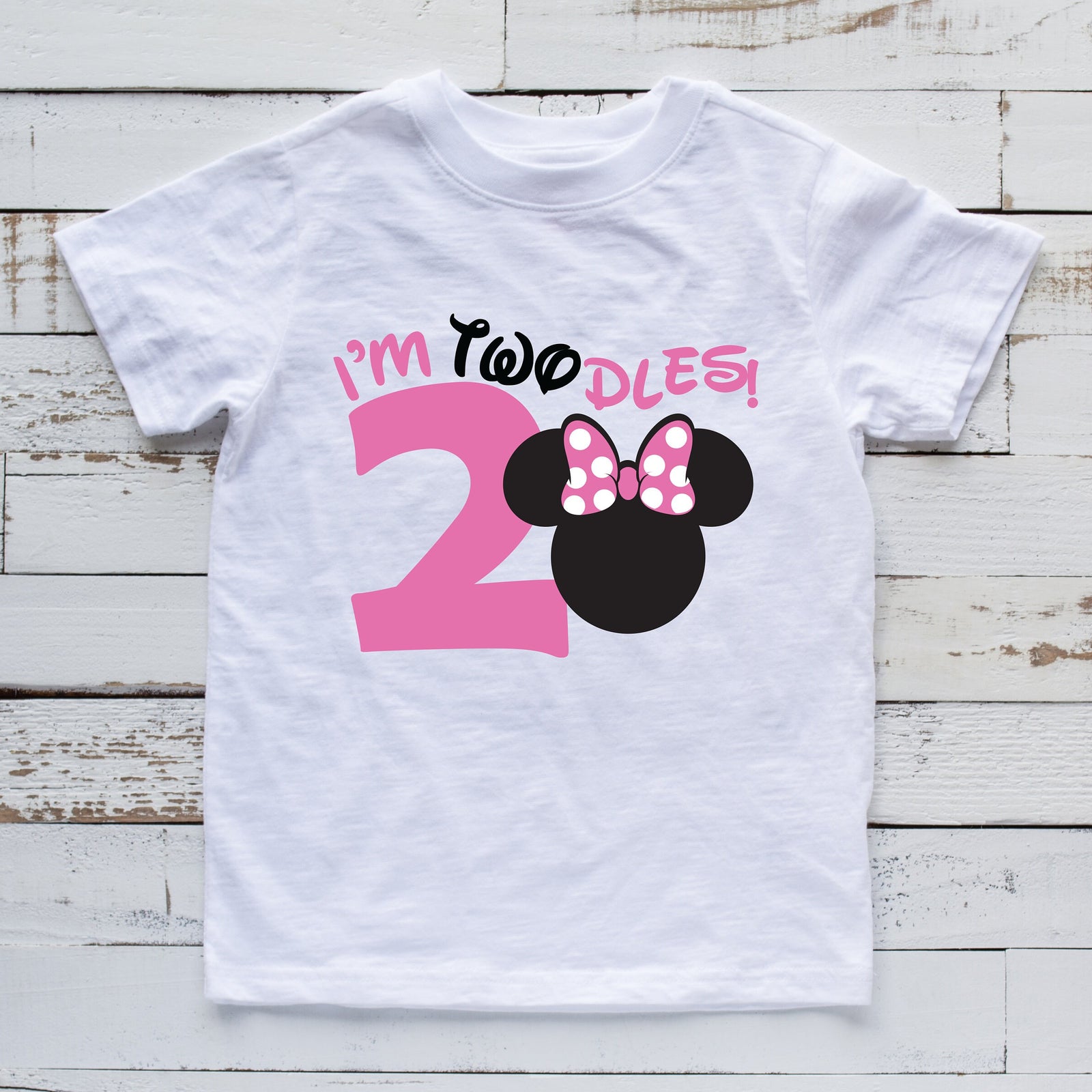 I'm Twodles Minnie Mouse Disney T shirt - Second Birthday - Turning 2 two