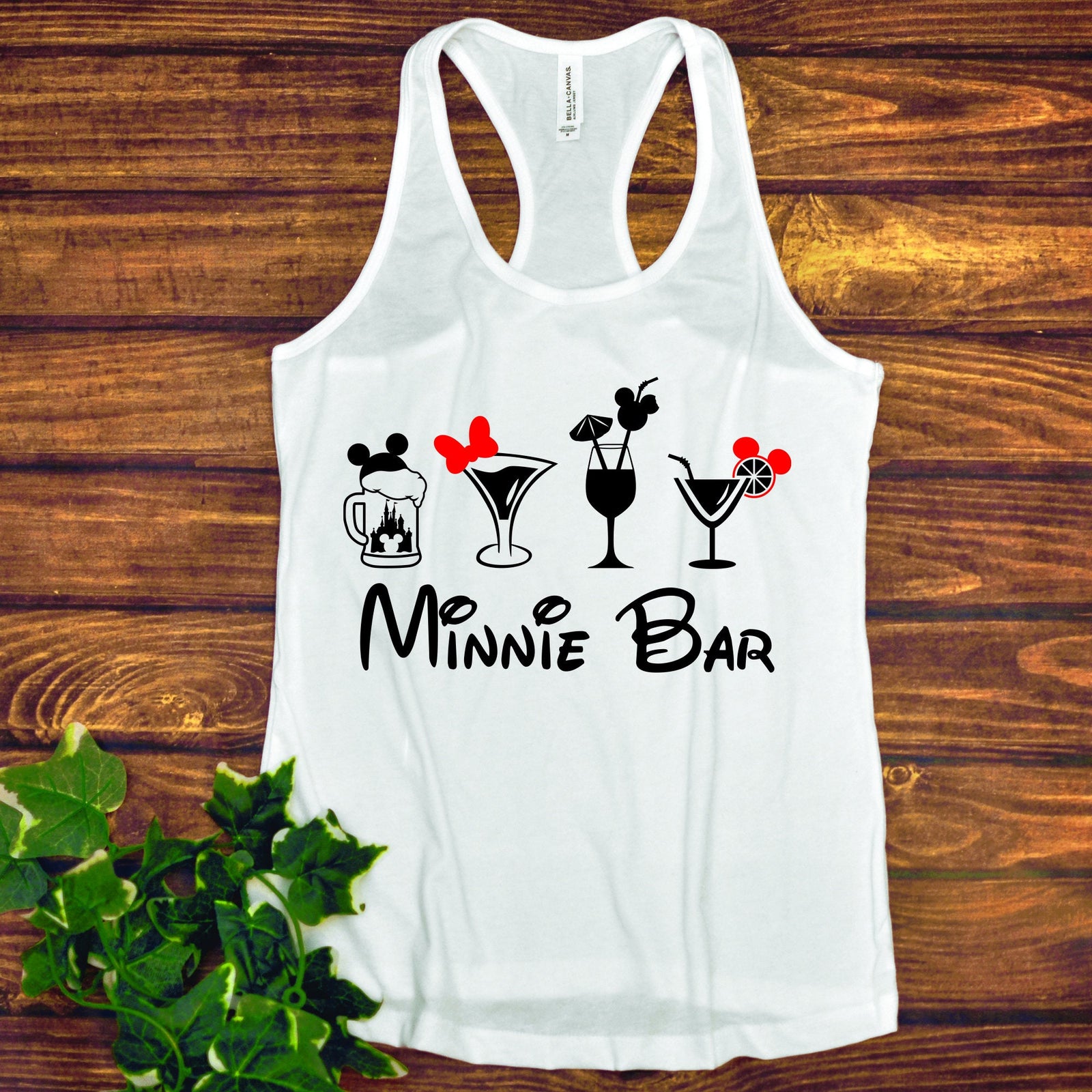Minnie Mouse Ladies Racer Back Tank Top- Minnie Bar - Drinks - Epcot Food and Wine