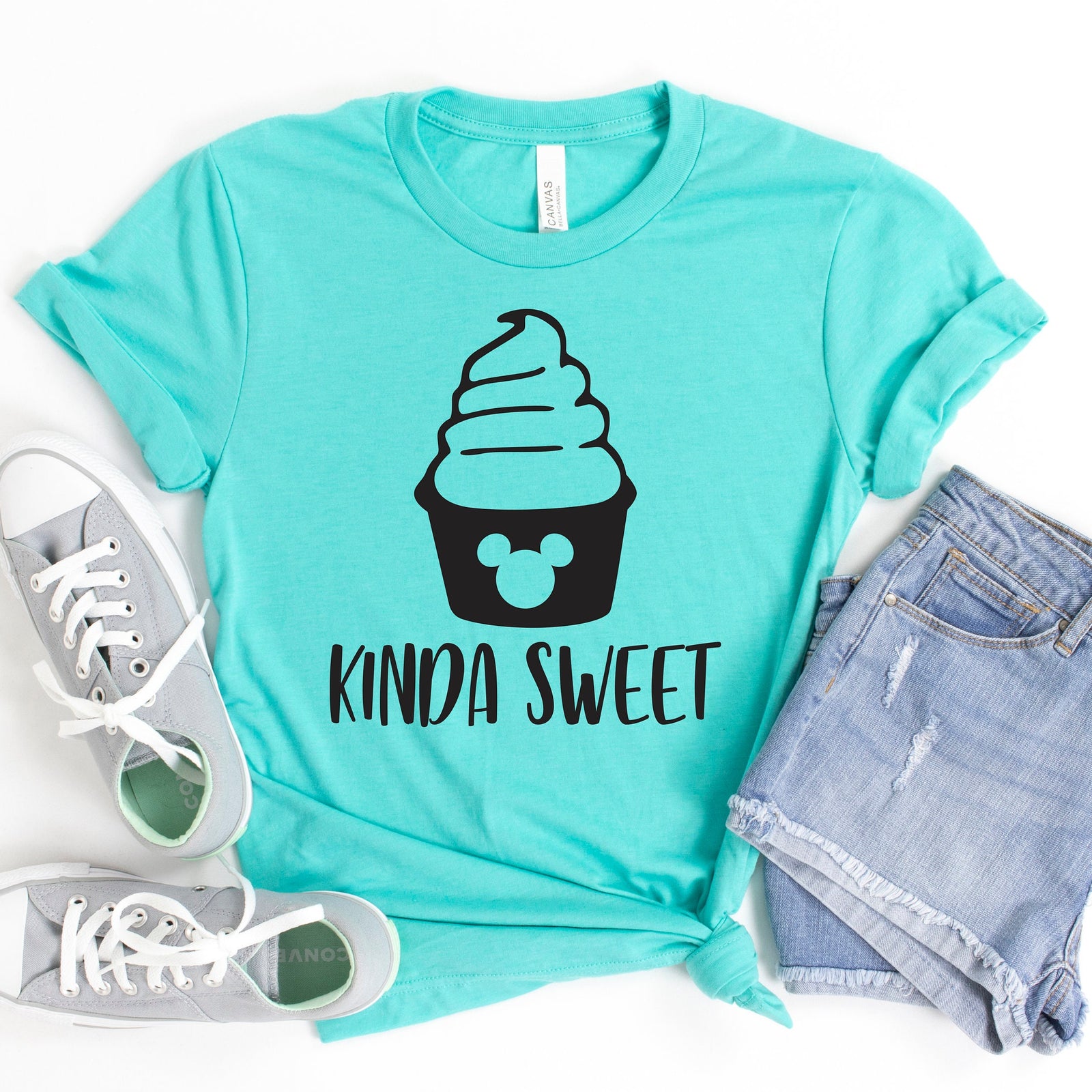Kinda Sweet Adult Unisex Disney Snack Goals T Shirt- Disney Food Lover T Shirt - Mickey Ice Cream