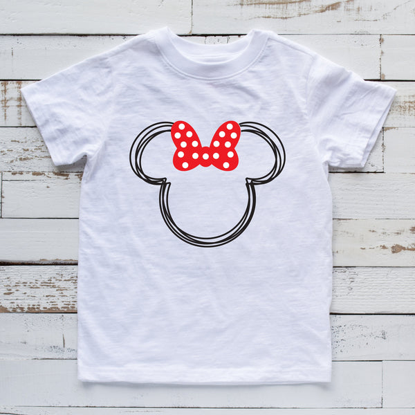 Scribble Minnie Mouse Disney T-Shirt for Family Fun