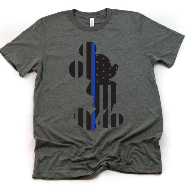 Mickey Police Officer Blue Line Unisex T-Shirt for Comfort
