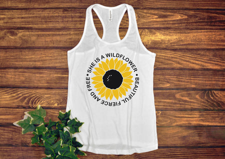 She is a Wildflower Ladies Tank Top - Fierce and Free
