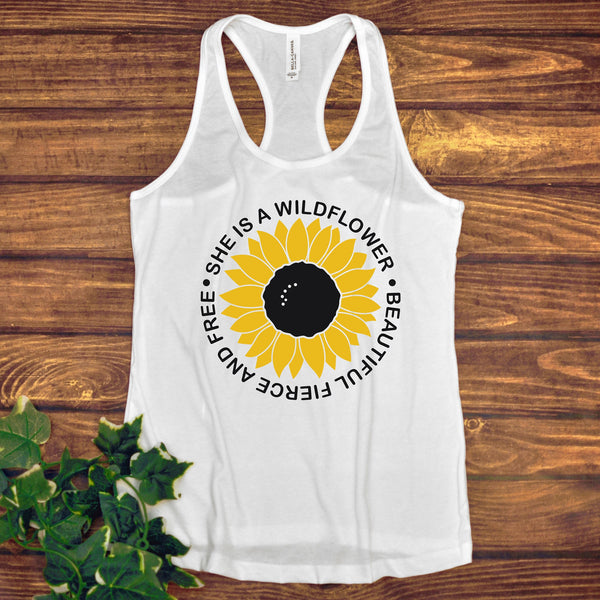 She is a Wildflower Ladies Tank Top - Fierce and Free